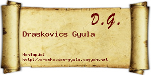 Draskovics Gyula névjegykártya
