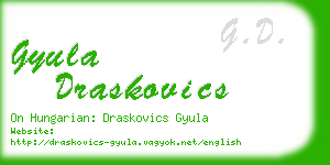 gyula draskovics business card